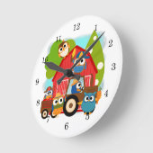 Horloge Ronde Agriculteurs de hibou (Angle)