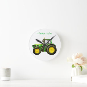 Horloge Ronde Agriculteurs John Deere Tracteur