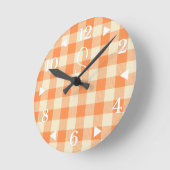Horloge Ronde Agritourisme Monogram Orange Crem Plaid (Angle)