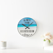 Horloge Ronde Ahh, celui que je sois plage et océan retirés - (Maison)