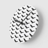 Horloge Ronde Aigle d'atterrissage noir et blanc (Angle)