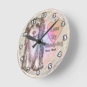Horloge Ronde Aime mon berger (Angle)