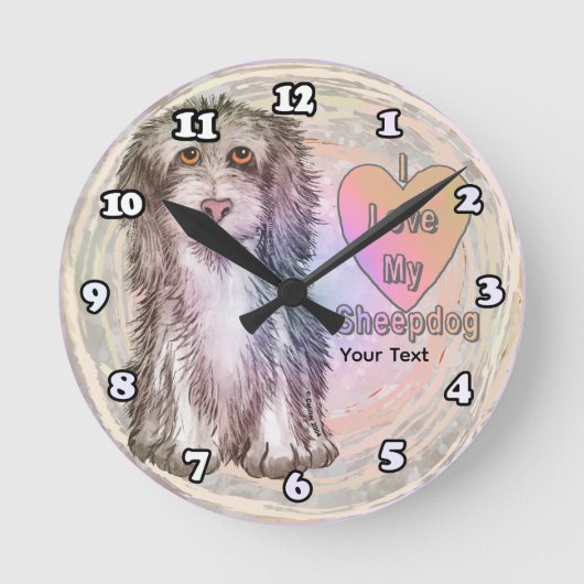 Horloge Ronde Aime mon berger (Recto)