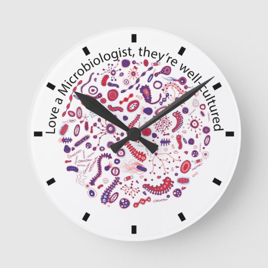 Horloge Ronde Aimer un microbiologiste (Recto)