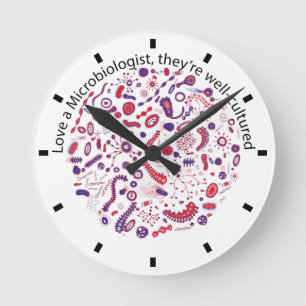 Horloge Ronde Aimez un microbiologiste
