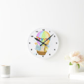 Horloge Ronde Air Balloon with Animals Nursery Wall Clock (Maison)