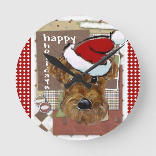 HORLOGE RONDE AIREDALE DE NOËL (Recto)