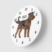 Horloge Ronde Airedale terrier dog cartoon (Angle)