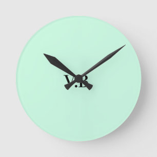 Horloge Ronde Ajouter un texte de nom de couleur unie simple m