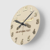 Horloge Ronde Ajouter un texte Occasion spéciale Gold Dragonfly (Angle)