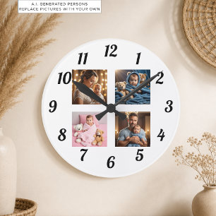 Horloge Ronde Ajoutez votre propre Photo Famille