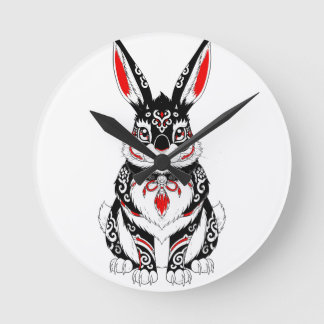 Horloge Ronde  Akai Yokai Rabbit – Japanese Spirit Guardian in B
