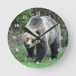 Horloge Ronde Alaska Grizzly Bear Photo de la faune