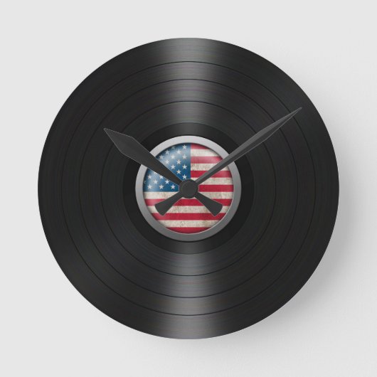 Horloge Ronde Album d'enregistrement de vinyle de drapeau améric (Recto)