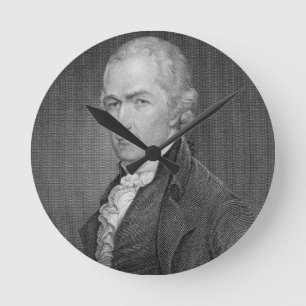 Horloge Ronde Alexander Hamilton (1757-1804) gravé par John