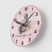 Horloge Ronde Alice à Wonderland Blush Floral (Angle)