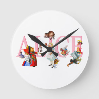 Horloge Ronde Alice à Wonderland et Friends