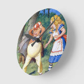 Horloge Ronde Alice and an angry Tweedledum à Wonderland (Angle)