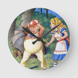 Horloge Ronde Alice and an angry Tweedledum à Wonderland