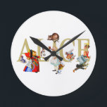 Horloge Ronde Alice and Wonderland and Friends<br><div class="desc">Alice and Wonderland and Friends,  including the Mad Hatter,  the Queen of Hearts,  the Caterpillar,  the White Rabbit,  the Duchess and the Cardmen.</div>