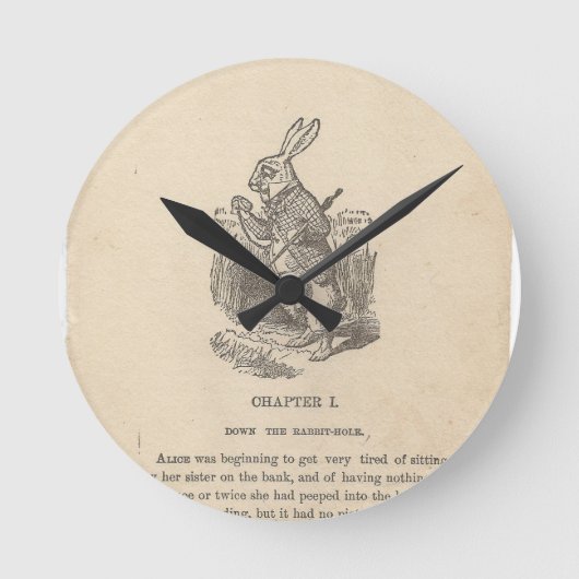 Horloge Ronde Alice au pays des merveilles, chapitre un, en bas (Recto)