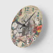 Horloge Ronde Alice au pays des merveilles Rideau Art classique (Angle)