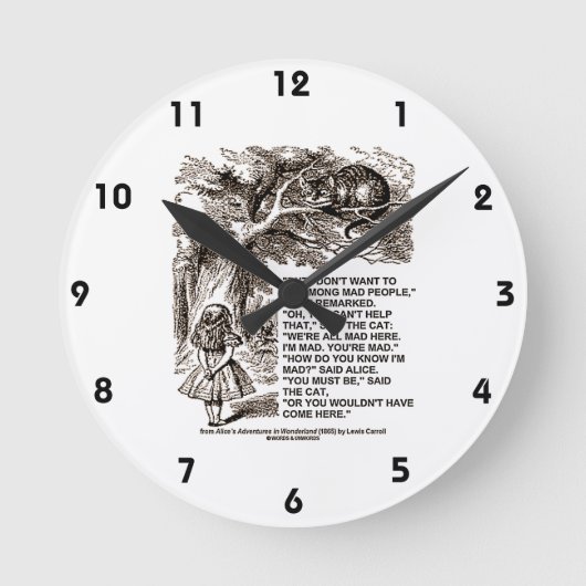 Horloge Ronde Alice Cheshire ne veut pas faire partie de la foul (Recto)