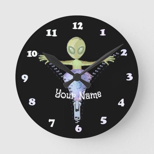 Horloge Ronde Alien à fermeture éclair (Recto)