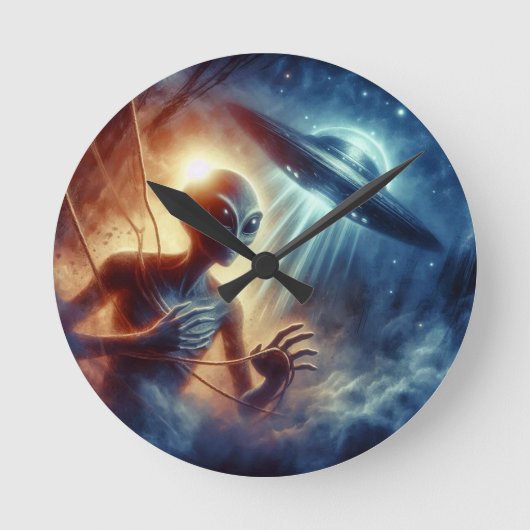 Horloge Ronde Alien de l'espace (Recto)
