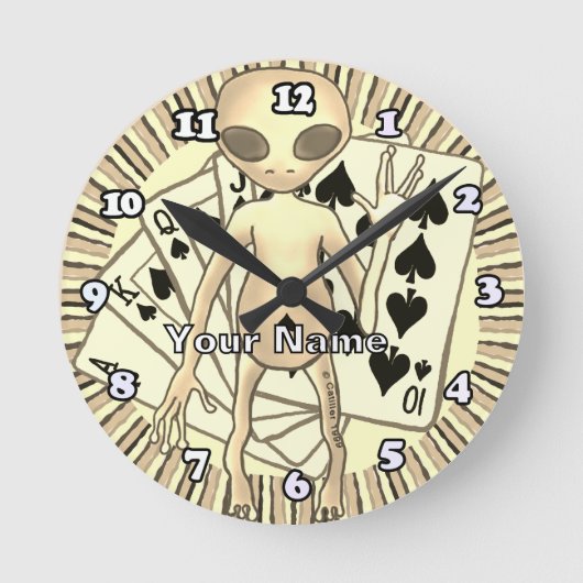 Horloge Ronde Alien Poker  (Recto)