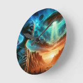 Horloge Ronde Alien spatial (Angle)