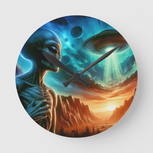 Horloge Ronde Alien spatial (Recto)