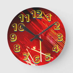 Horloge Ronde Alistra Cyber Punk Neon Fire Red