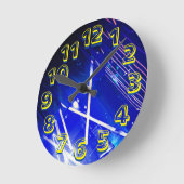 Horloge Ronde Alistra Cyber Punk Neon Rave Blue (Angle)