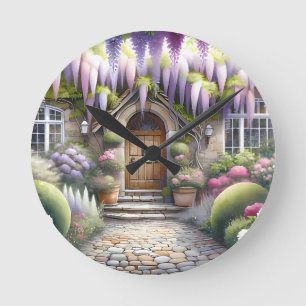 Horloge Ronde Allée de jardin de cottage fantaisiste