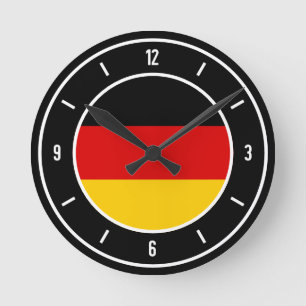 Horloge Ronde Allemagne Drapeau élégant