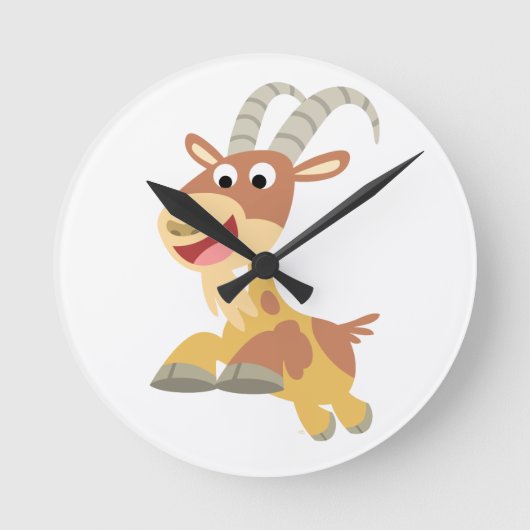 Horloge Ronde Allez la chèvre ! ! (chèvre de dessin animé mignon (Recto)
