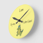 Horloge Ronde Alligator vert mignon (Angle)