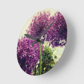 Horloge Ronde Allium pourpre (Angle)
