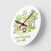 Horloge Ronde "Allons-y" - Retro Camper Caravan (Angle)