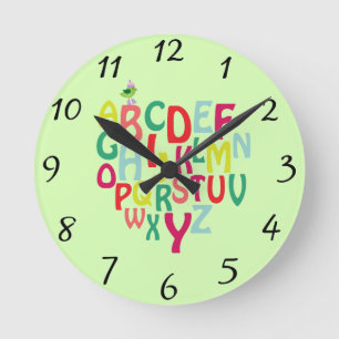 Horloge Ronde Alphabet