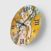 Horloge Ronde Alphonse Mucha (Angle)