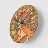 Horloge Ronde Alphonse Mucha - Zodiaque (Angle)