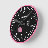 Horloge Ronde Altimetr Lady Geek de l'aviation (Angle)