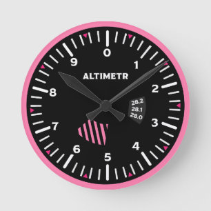 Horloge Ronde Altimetr Lady Geek de l'aviation