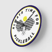 Horloge Ronde Always Time for Pickleball Paddles Black Olive (Angle)