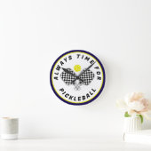 Horloge Ronde Always Time for Pickleball Paddles Black Olive (Maison)
