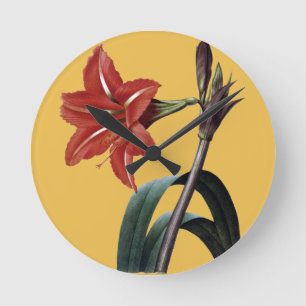 Horloge Ronde Amaryllis barrée