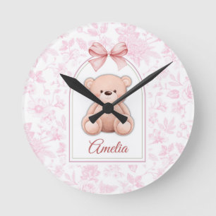 Horloge Ronde Amelia Conception personnalisée d'ours en peluch