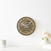 Horloge Ronde America Flag Green Army (Maison)